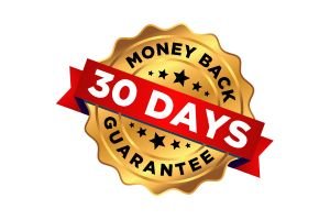 Official 30-day money-back guarantee badge, ensuring customer satisfaction and risk-free purchases.